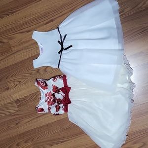 2 girls 3T formal beauty pageant party wedding dress lot Blueberi boulevard red